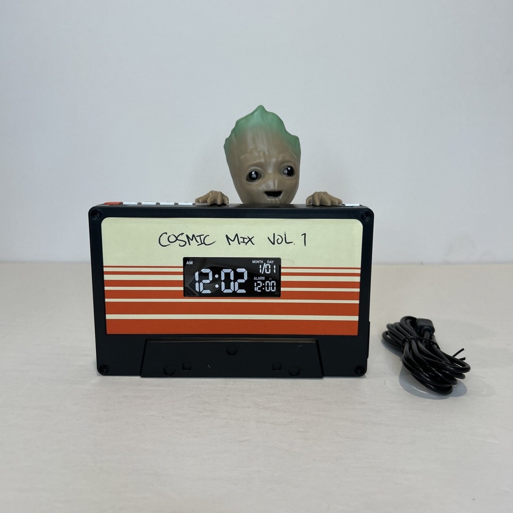 Paladone Groot Alarm Clock Black Guardians of the Galaxy Cosmic Mix Music 5.7 In